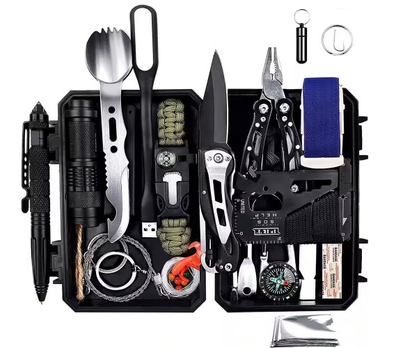 60-in-1 Outdoor Emergency Survival Gear Kits Camping Tactical Tools SOS EDC Case for Hiking Climbing