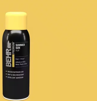 BEHR PREMIUM Summer Sun Flat Spray Paint & Primer