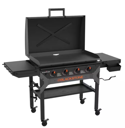 Blackstone 4-Burner Liquid Propane Outdoor Griddle with Hood in Black
