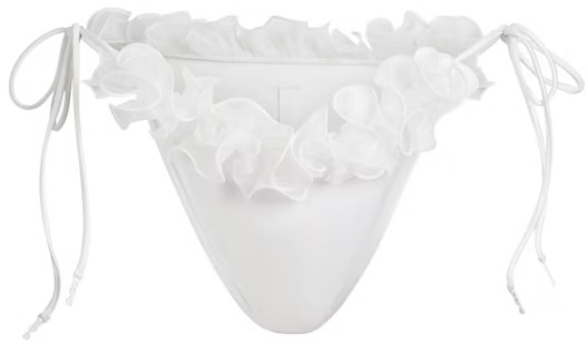 Bridal Swim Ruffle Dipped Tie Bikini Bottom – Snow