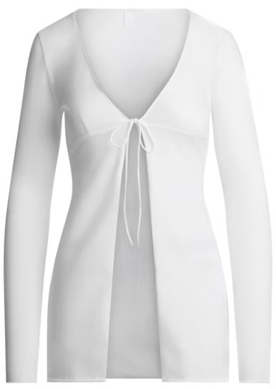 Cotton Cover-ups Tie Front Top