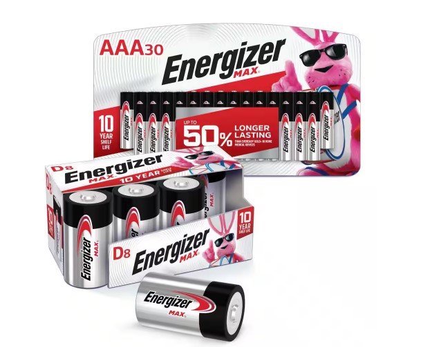 Energizer MAX Emergency Battery Bundle (AAA 30-Pack & D 8-Pack)