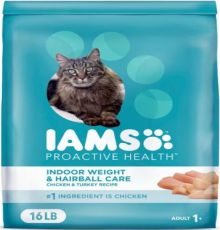 Iams ProActive Health Indoor Weight & Hairball Care Adult Dry Cat Food