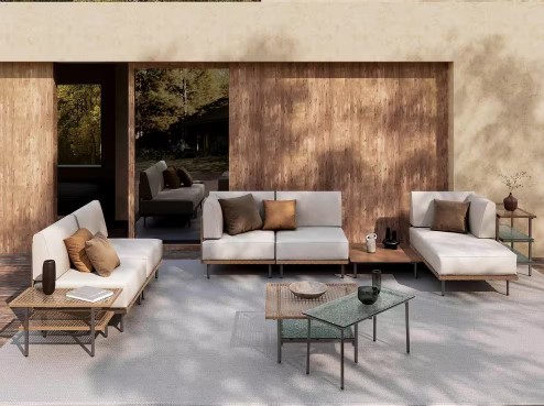 Lausaint Home 10-Piece Wicker Outdoor Sectional Set with Beige Cushions