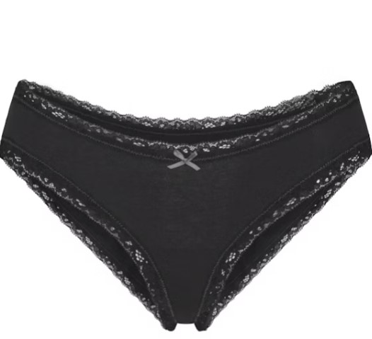 Lightweight Cotton Lace Brief – Soot