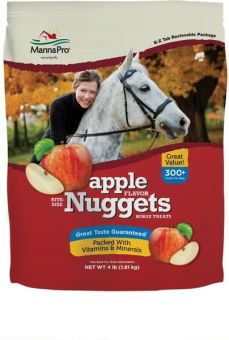 Manna Pro Bite-Size Nuggets Apple Flavored Horse Training Treats, 4-lb bag