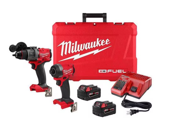 Milwaukee M18 FUEL 18V Lithium-Ion Brushless Cordless Hammer Drill and Impact Driver Combo Kit