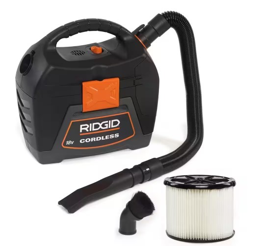RIDGID 3-Gallon 18V Cordless Wet Dry Handheld Shop Vacuum
