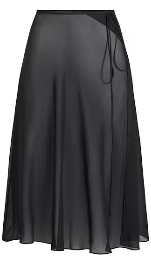 Sheer Cover-ups Tie Side Midi Skirt