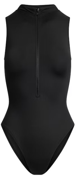 Signature Swim Zip Front One Piece – Onyx