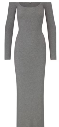 Soft Lounge Long Sleeve Dress - Grey
