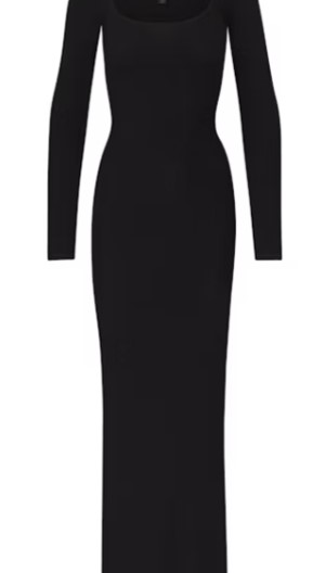 Soft Lounge Long Sleeve Dress – Onyx