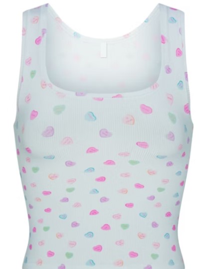 Soft Lounge Tank – Cloud Candy Heart Print