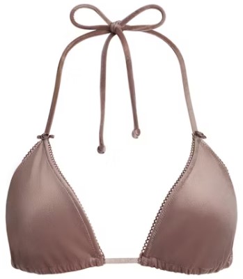 Velvet Swim Triangle Bikini Top – Umber