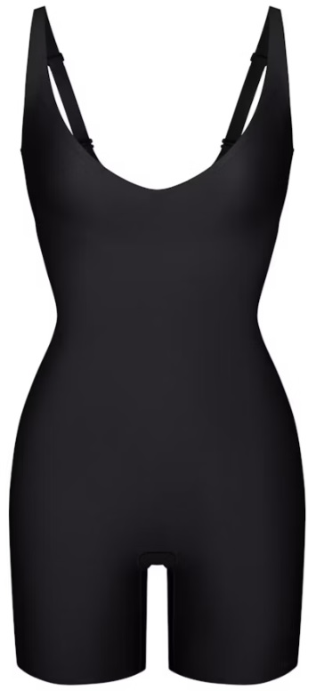 Core Sculpt Plunge Mid Thigh Bodysuit – Onyx