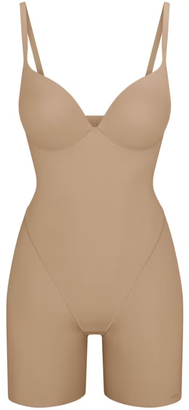 SKIMS Ultimate Body Push-Up Butt Enhancing Padded Mid Thigh Bodysuit – Clay
