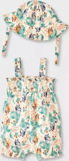 baby-girls-2pc-bluey-gauze-romper-hat-set-ivory