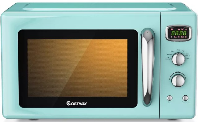costway-0-9cu-ft-retro-countertop-compact-microwave-oven-900w-8-cooking-settings-blackgreenwhite