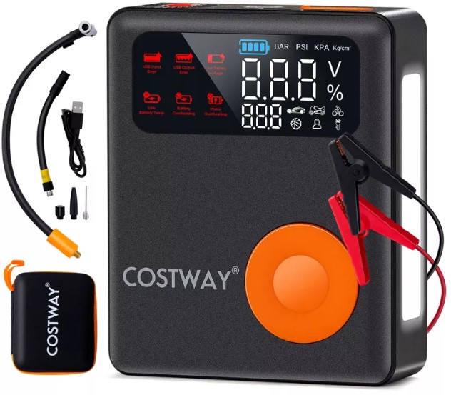 costway-jump-starter-with-air-compressor-150psi-digital-tire-inflator-led-screen-portable
