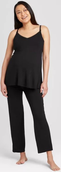 drop-cup-nursing-maternity-pajama-set-isabel-maternity-by-ingrid-isabel-black
