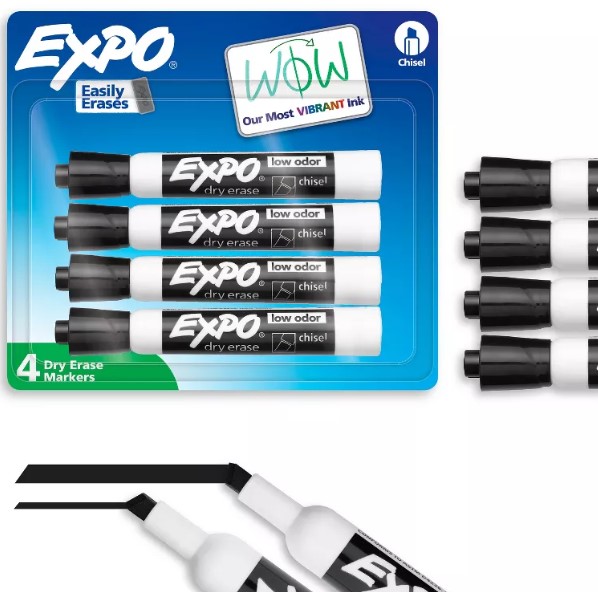 expo-4pk-dry-erase-markers-chisel-tip-black