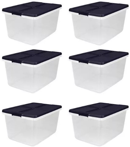 home-logic-66qt-6pk-storage-bins-clear