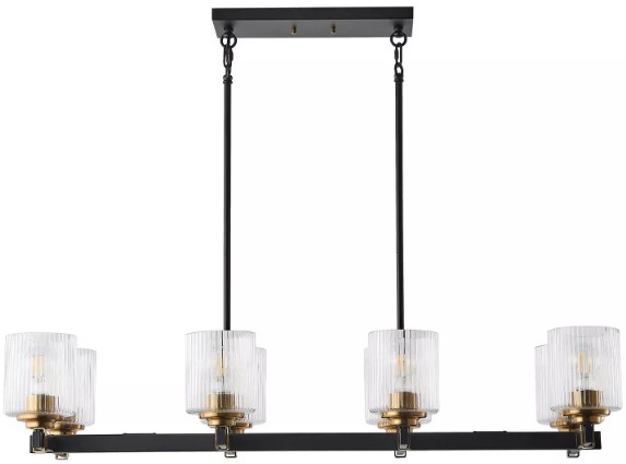 modern-4-light-linear-island-chandelier-black-and-brass-fixture