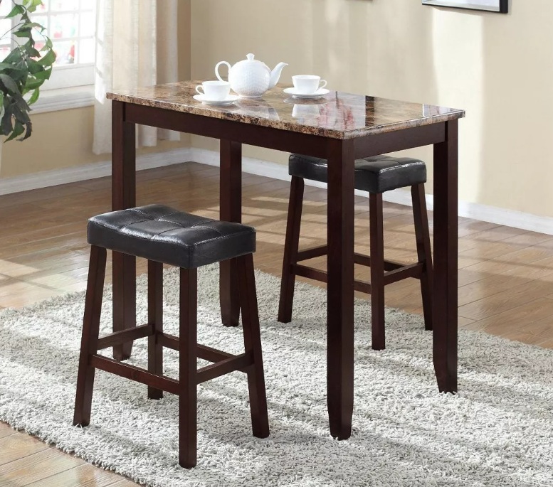 roundhill-furniture-3-piece-counter-height-glossy-print-marble-breakfast-table-with-stools