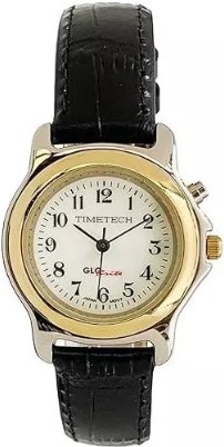 timetech-women-s-glow-in-the-dark-watch-gold-silver-bezel-with-leather-band