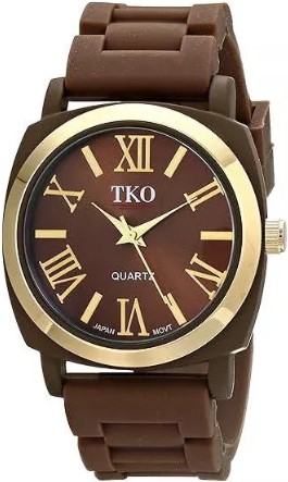 tko-orlogi-women-s-brown-milano-iii-analog-display-quartz-watch-with-flexible-rubber-band